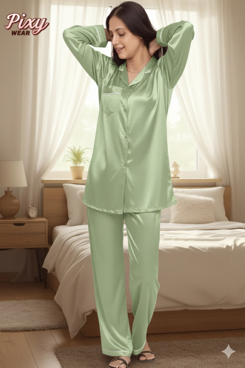 women  nightwear silk night suit for women ladies nightwear pajama set free size night suit satin pajama set women comfortable nightwear for women luxury sleepwear women bridal nightwear satin pixy wear night suit